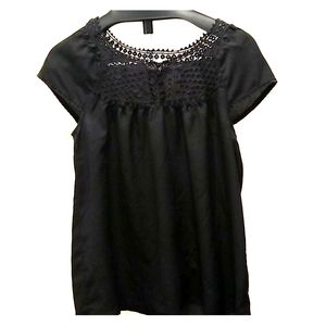 LOFT Trulli Black Lace Blouse